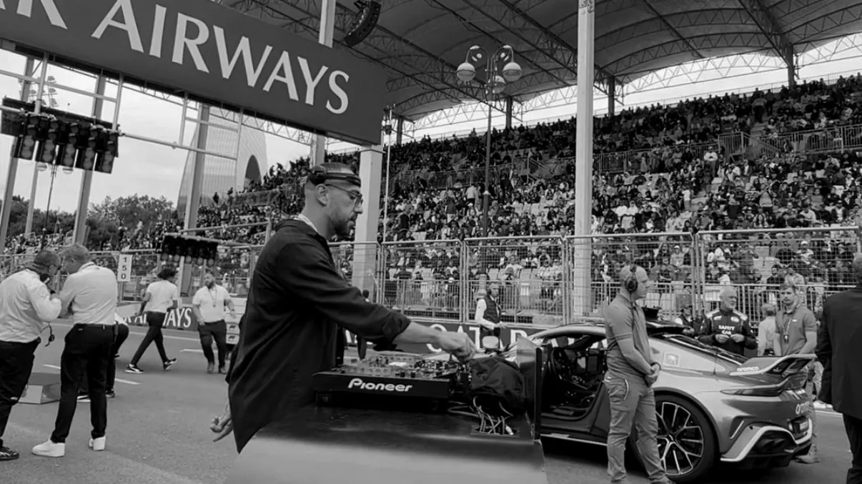 DJ TIM on the F1 grid, Baku City Circuit